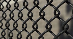 A chain link fence free of rust